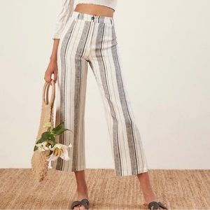 Reformation Tahiti Pant High Rise Linen Stripe 6
